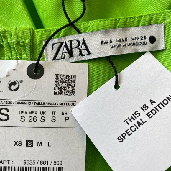 NWT Zara Limited Edition Neon Green Voluminous Top, Size S - Picture 14 of 15